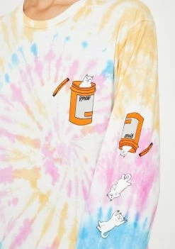 RIPNDIP Nermal Pills Tie Dye Long Sleeve Tee Tops
