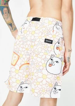 RIPNDIP Daisy Daze Web Belt Swim Shorts