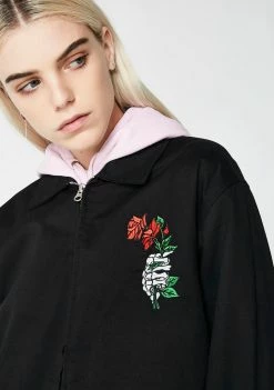 Best deal 🥰 RIPNDIP Outerwear Dead Rose Cotton Coach Jacket ⌛ 9 RIPNDIP Outerwear Dead Rose Cotton Coach Jacket