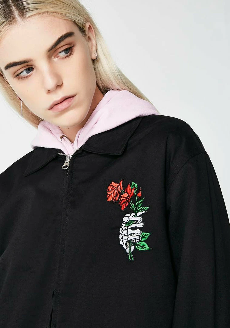 Best deal 🥰 RIPNDIP Outerwear Dead Rose Cotton Coach Jacket ⌛ 5 RIPNDIP Outerwear Dead Rose Cotton Coach Jacket