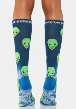 Coupon 🔔 RIPNDIP Blue We Out Here Alien Crew 🧦 Socks 🤩 7 RIPNDIP Blue We Out Here Alien Crew Socks