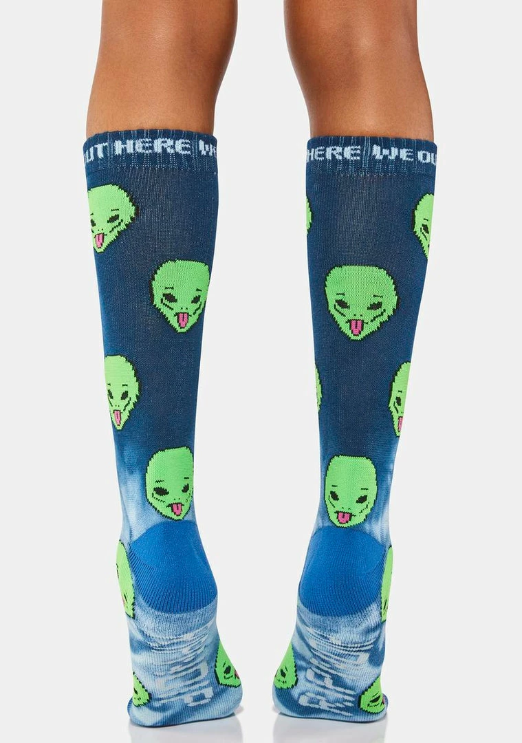 Coupon 🔔 RIPNDIP Blue We Out Here Alien Crew 🧦 Socks 🤩 5 RIPNDIP Blue We Out Here Alien Crew Socks