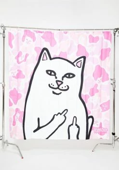 RIPNDIP Pink Camo Lord Nermal Shower Curtain