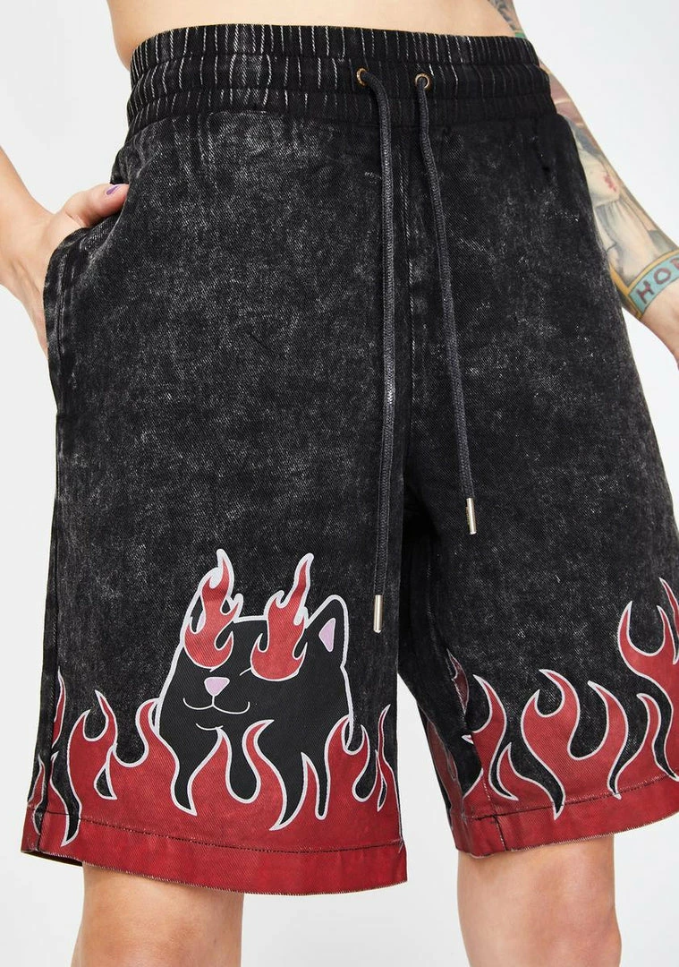 Best reviews of ๐คฉ RIPNDIP Black Mineral Wash Bliss Shorts Bottoms ๐ 3 RIPNDIP Black Mineral Wash Bliss Shorts Bottoms