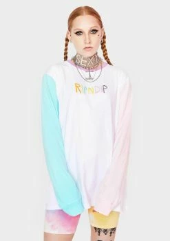 RIPNDIP Tops Embroidered Logo Long Sleeve Tee