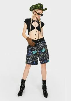 RIPNDIP Black Goalaso Soccer Shorts Bottoms