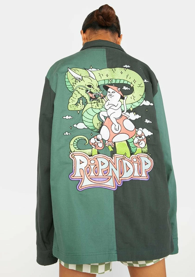 Brand new 💯 RIPNDIP Outerwear Sensai Color Block Military Jacket 🔔 3 RIPNDIP Outerwear Sensai Color Block Military Jacket