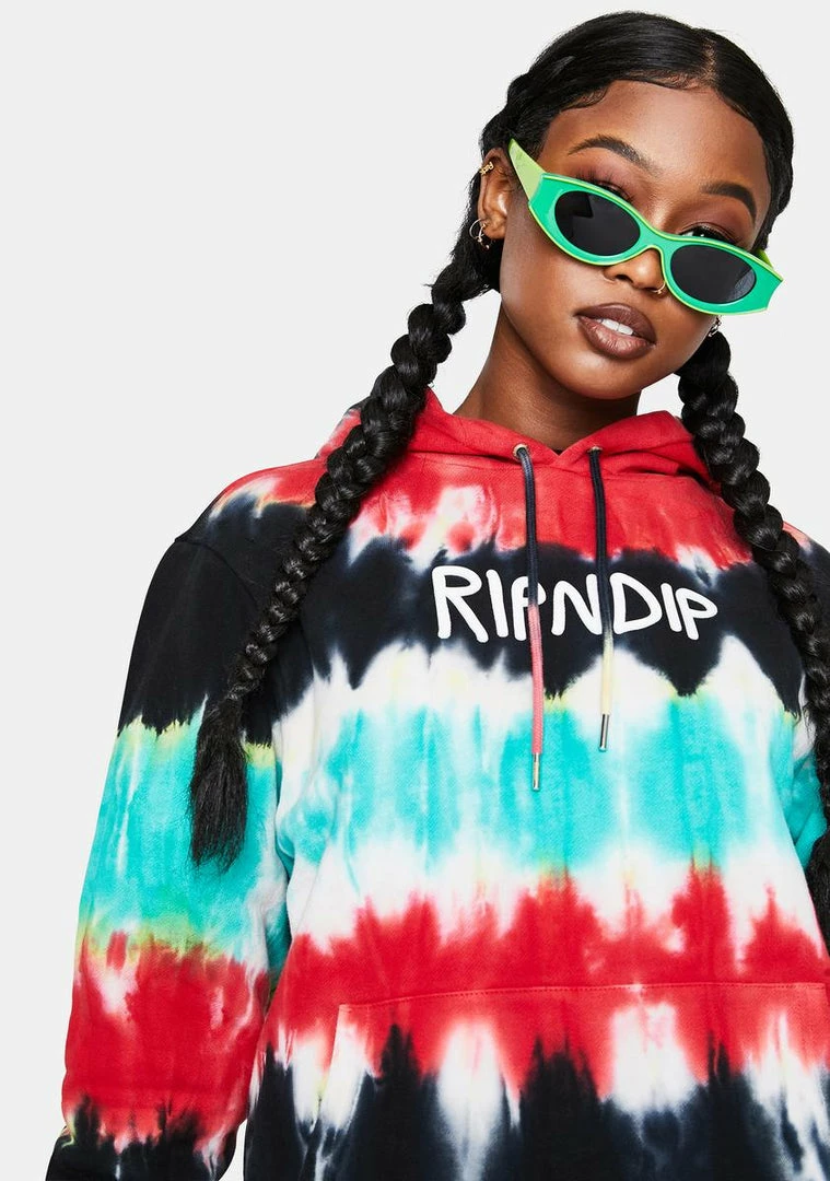 Deals โจ RIPNDIP Tie Dye Rubber Logo Hoodie ๐ 3 RIPNDIP Tie Dye Rubber Logo Hoodie