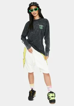 RIPNDIP Peace No Love Graphic Long Sleeve Top Tops