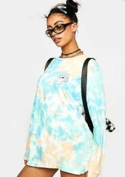 RIPNDIP Kaleidoscope Tie Dye Long Sleeve Tee Tops