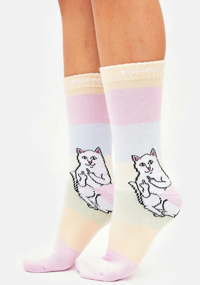 Cheapest 🔔 RIPNDIP Crew 🧦 Socks Lord Nermal Mid City 🧦 Socks 🌟 3 RIPNDIP Crew Socks Lord Nermal Mid City Socks