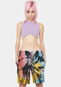 RIPNDIP Bottoms Tie Dye Rubber Logo Sweatshorts
