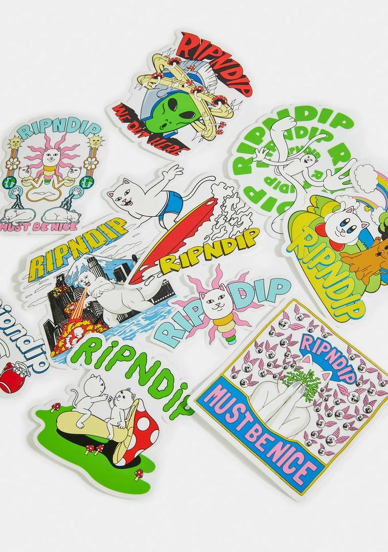 Hot Sale ⌛ RIPNDIP Desk Supplies Spring '21 Sticker Pack 🔔 2 RIPNDIP Desk Supplies Spring '21 Sticker Pack