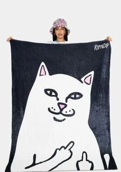 RIPNDIP Home Stuff Lord Nermal Throw Blanket