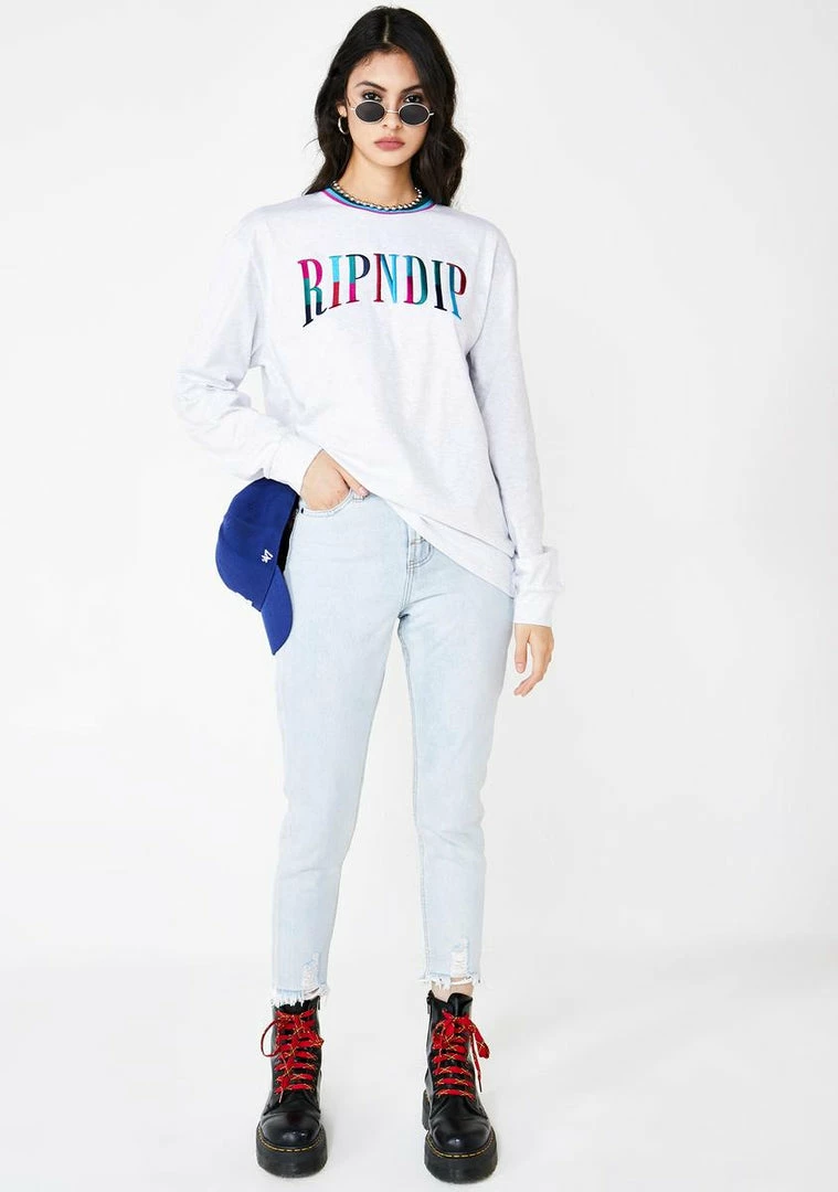 Deals ๐ฏ RIPNDIP Tops Color Block Embroidered Sweatshirt ๐ฅ 5 RIPNDIP Tops Color Block Embroidered Sweatshirt