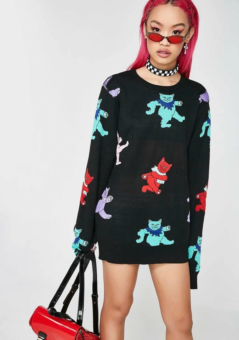Deals 🌟 RIPNDIP Dancing Nerm Knit Sweater 🌟 5 RIPNDIP Dancing Nerm Knit Sweater