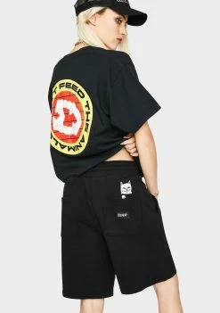 RIPNDIP Black Peek A Nermal Sweat Shorts Bottoms