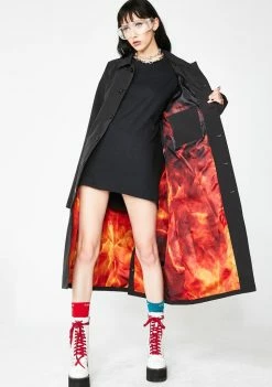 RIPNDIP World On Fire Trench Coat Outerwear