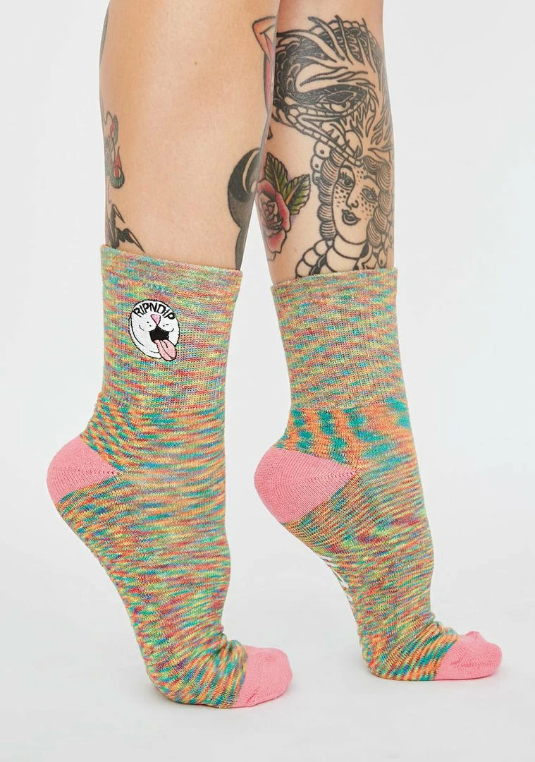 Hot Sale π RIPNDIP Pastel Pill Mid 𧦠Socks 𧨠5 RIPNDIP Pastel Pill Mid Socks