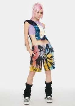 RIPNDIP Bottoms Tie Dye Rubber Logo Sweatshorts