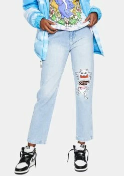 RIPNDIP Light Wash Peace No Love Jeans