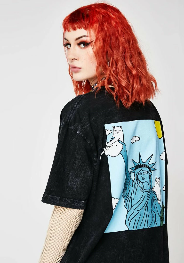 Promo ✨ RIPNDIP Tops Liberty Tee 👏 5 RIPNDIP Tops Liberty Tee