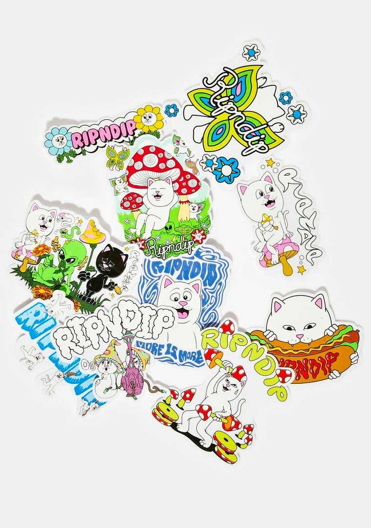 Hot Sale ๐ RIPNDIP Spring Sticker Pack Desk Supplies ๐งจ 2 RIPNDIP Spring Sticker Pack Desk Supplies