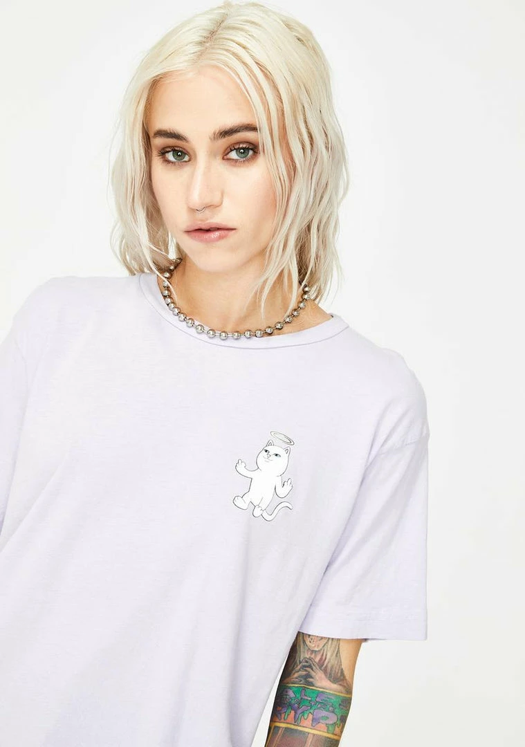 Outlet π― RIPNDIP Purple Halo Graphic Tee Tops π 4 RIPNDIP Purple Halo Graphic Tee Tops