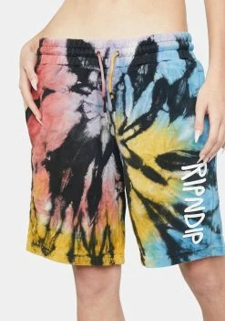 RIPNDIP Bottoms Tie Dye Rubber Logo Sweatshorts