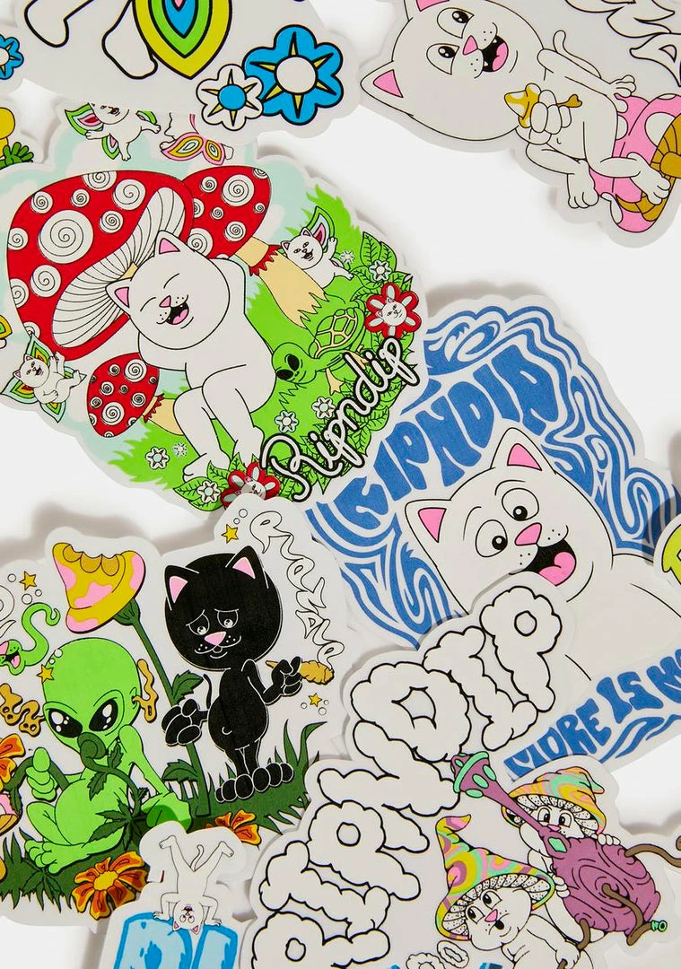 Hot Sale ๐ RIPNDIP Spring Sticker Pack Desk Supplies ๐งจ 3 RIPNDIP Spring Sticker Pack Desk Supplies