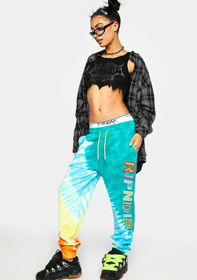 Best Sale ๐ฏ RIPNDIP Teal Prisma Tie Dye Sweatpants ๐ 4 RIPNDIP Teal Prisma Tie Dye Sweatpants