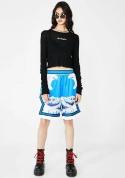 RIPNDIP Great Wave Basketball Shorts Bottoms