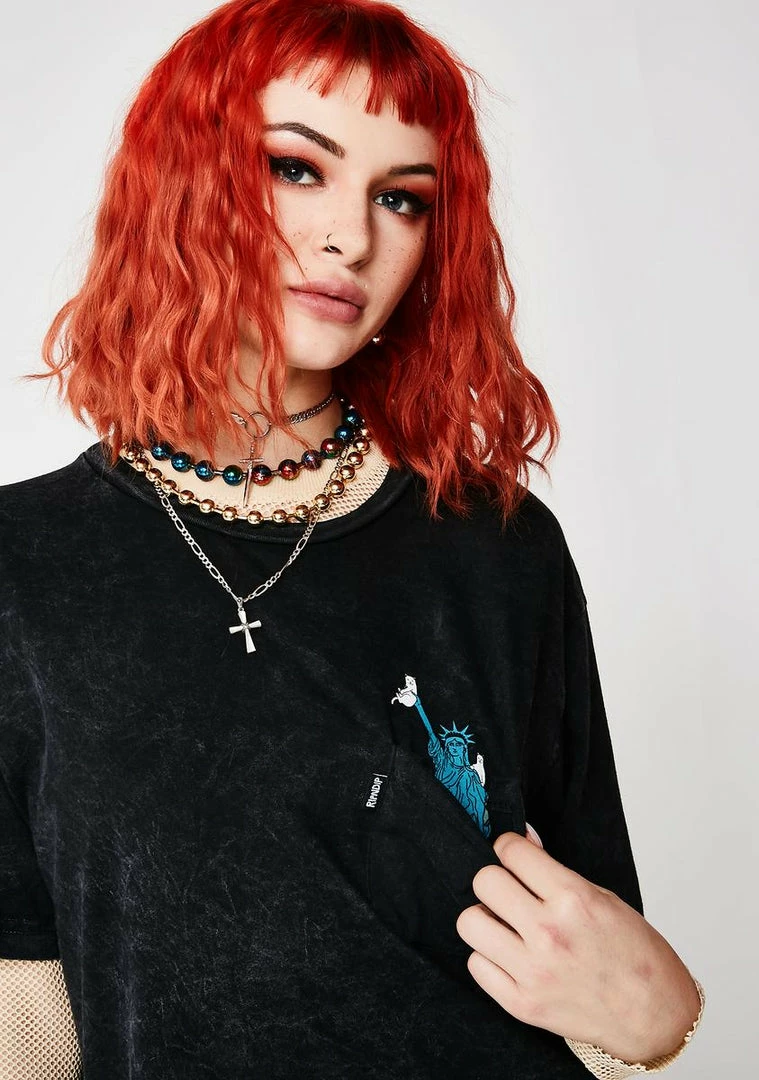 Promo ✨ RIPNDIP Tops Liberty Tee 👏 4 RIPNDIP Tops Liberty Tee
