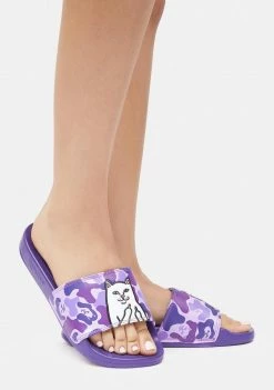 RIPNDIP Purple Camo Lord Nermal Slides Sandals