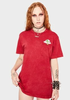 RIPNDIP Red Abduction Pocket Graphic Tee