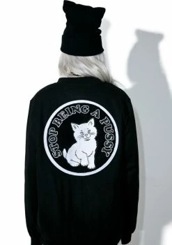 RIPNDIP Stop Being A Pussy Varsity Jacket Outerwear