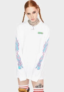 RIPNDIP Flaming Hot Long Sleeve Graphic Tee Tops