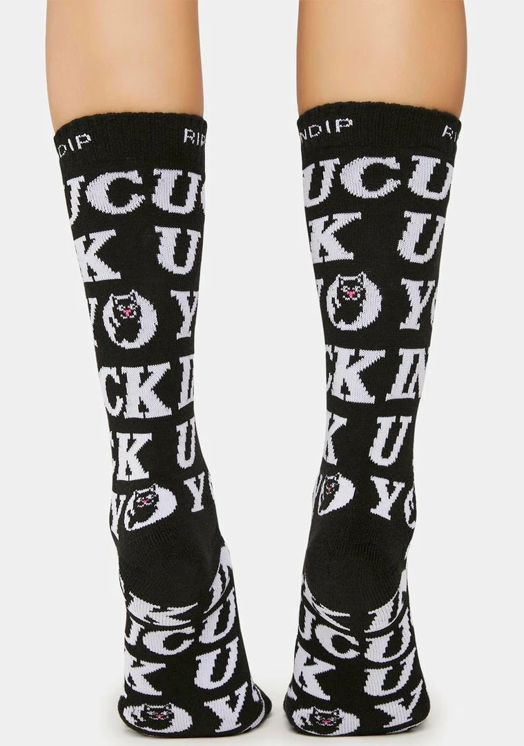 Brand new ๐ RIPNDIP ๐งฆ Socks & Tights Fuckin Fuck Crew ๐งฆ Socks ๐ฅ 5 RIPNDIP Socks & Tights Fuckin Fuck Crew Socks