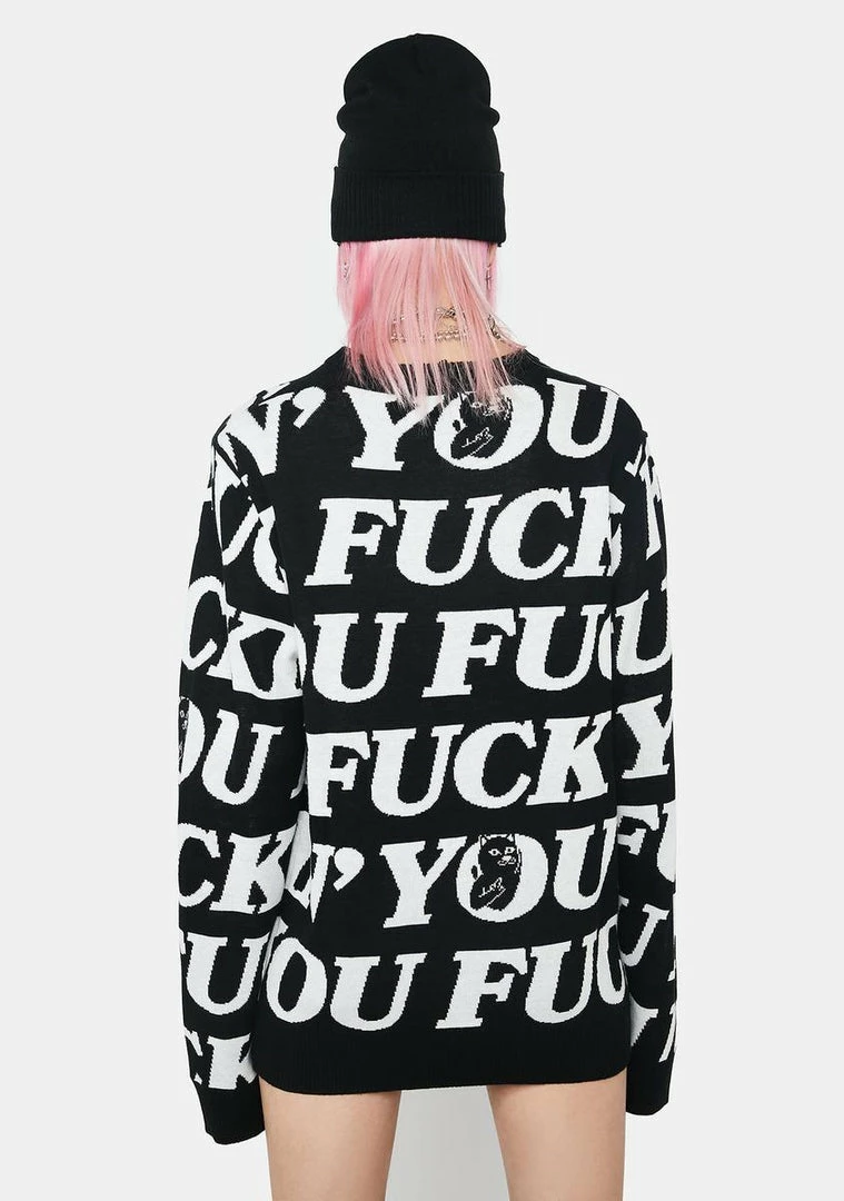Hot Sale 👍 RIPNDIP Fuck You Knit Sweater 🔔 6 RIPNDIP Fuck You Knit Sweater