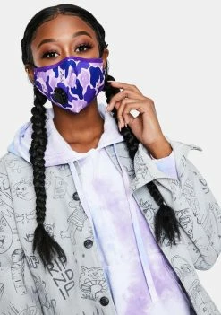 RIPNDIP Purple Camo Ventilator Face Mask Face Masks