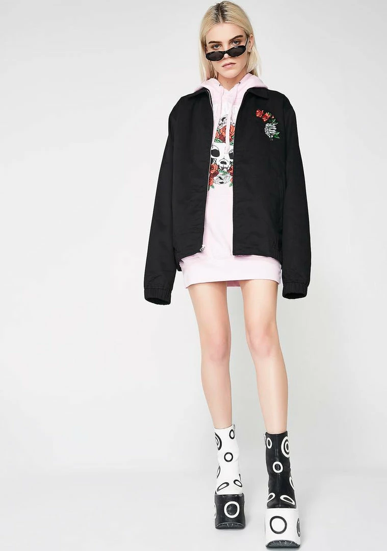 Best deal 🥰 RIPNDIP Outerwear Dead Rose Cotton Coach Jacket ⌛ 7 RIPNDIP Outerwear Dead Rose Cotton Coach Jacket