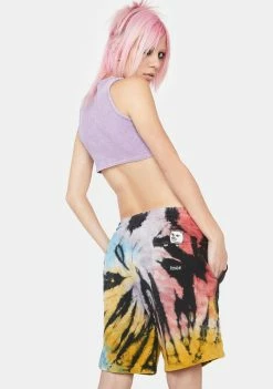 RIPNDIP Bottoms Tie Dye Rubber Logo Sweatshorts