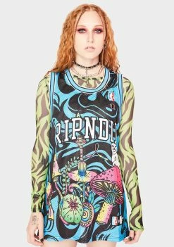 RIPNDIP Psychedelic Basketball Jersey Tops