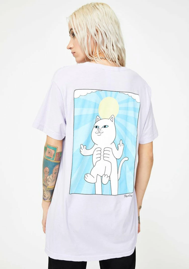 Outlet π― RIPNDIP Purple Halo Graphic Tee Tops π 3 RIPNDIP Purple Halo Graphic Tee Tops