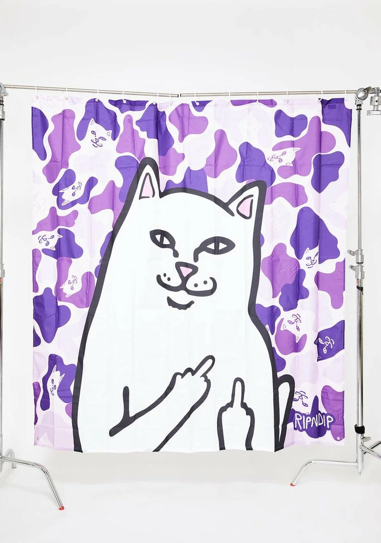 Cheapest π― RIPNDIP Purple Camo Lord Nermal Shower Curtain π 3 RIPNDIP Purple Camo Lord Nermal Shower Curtain