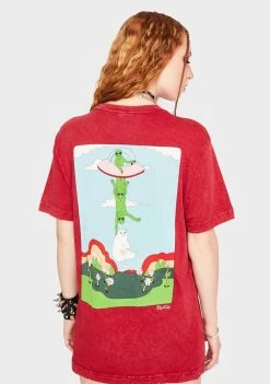 RIPNDIP Red Abduction Pocket Graphic Tee