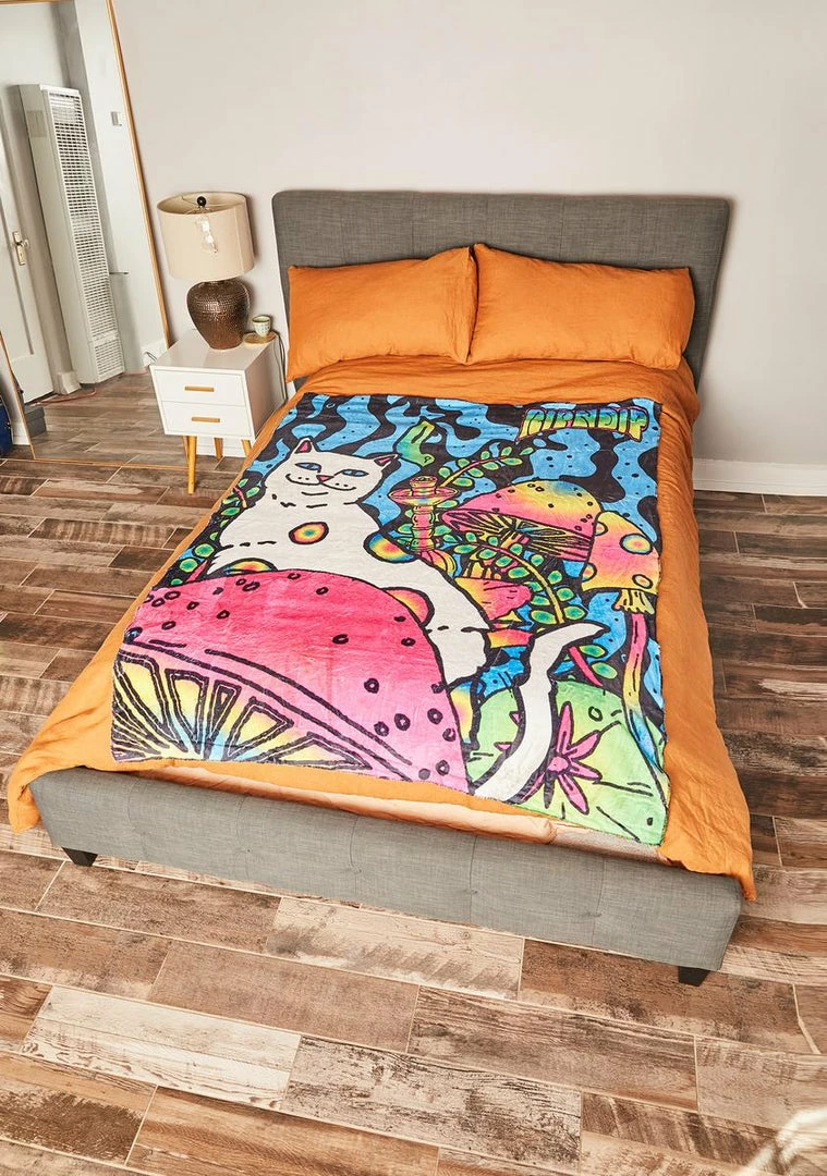 Hot Sale 😍 RIPNDIP Psychedelic Nerm Blanket Decor ✨ 3 RIPNDIP Psychedelic Nerm Blanket Decor