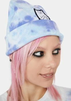 RIPNDIP Periwinkle Lord Nermal Tie Dye Beanie
