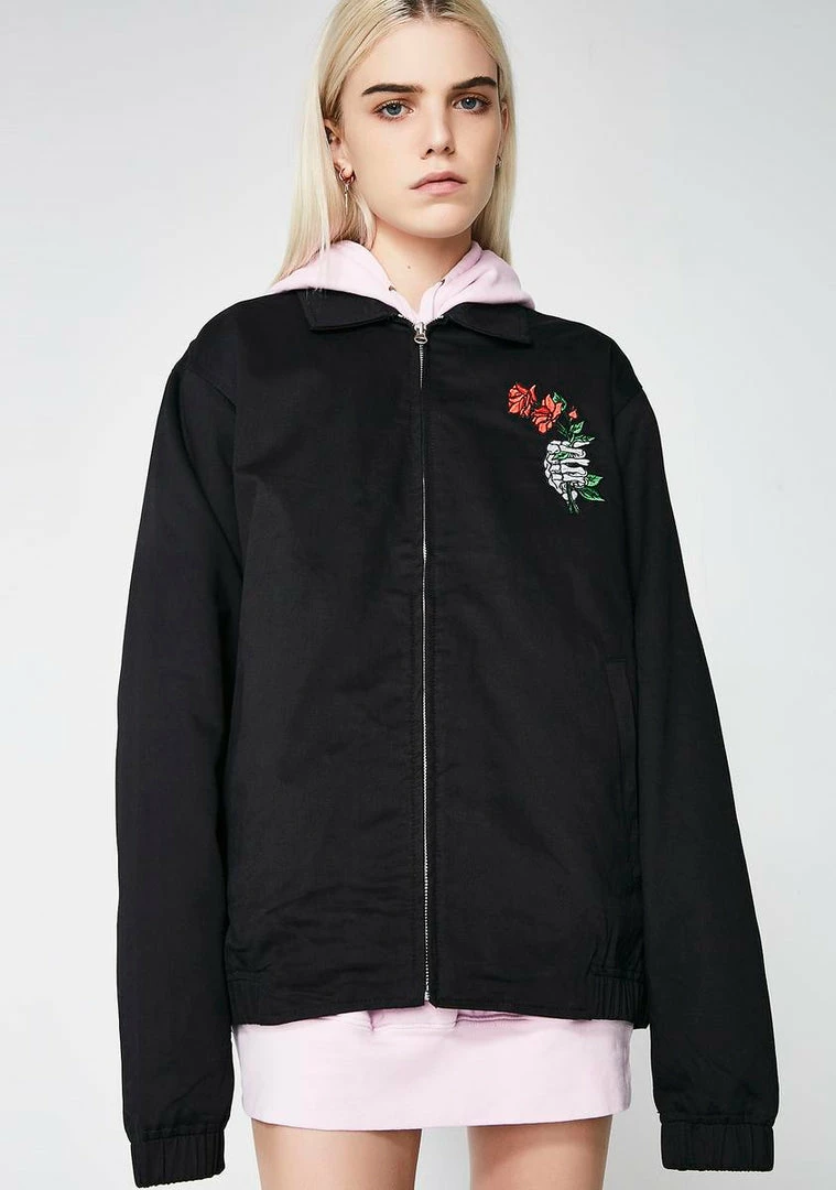 Best deal 🥰 RIPNDIP Outerwear Dead Rose Cotton Coach Jacket ⌛ 4 RIPNDIP Outerwear Dead Rose Cotton Coach Jacket