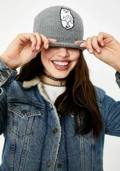 RIPNDIP Gray Lord Nermal Speckle Rib Beanie